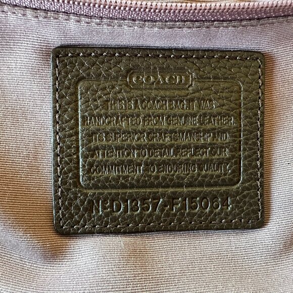 Coach 2Way Duffle Shoulder Bag, Brown Pebbled Leather F15064, EUC - Picture 10 of 12